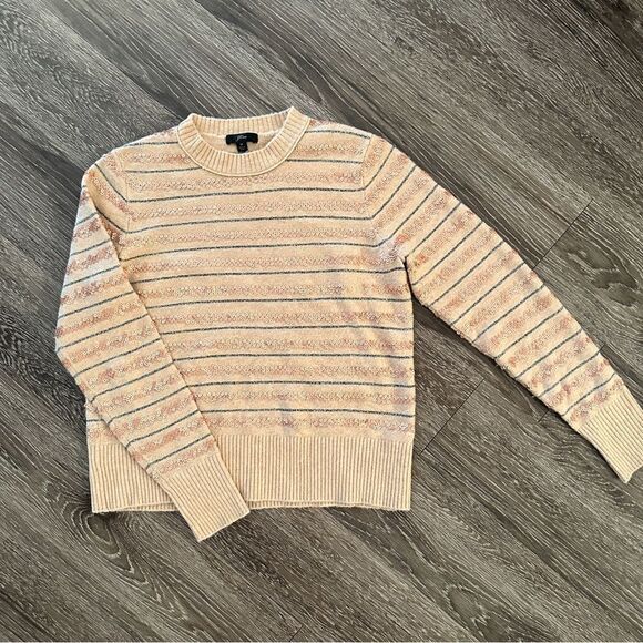J. Crew Sequin Stripe Supersoft Yarn Sweater - Picture 1 of 8